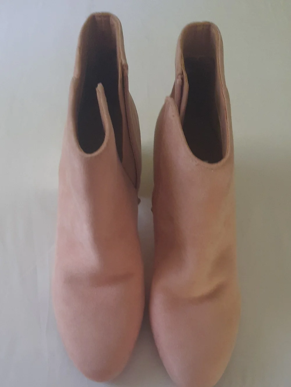 Women's Blush Pink Ankle Boots With Gold Heel